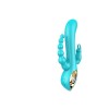 Vibromasseur rabbit  bleu  avec chapelet vibrant - TOZ-024BLU