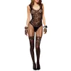 Bodystocking dentelle noire effet bas sexy et jarretelles fils - ML1022BLK