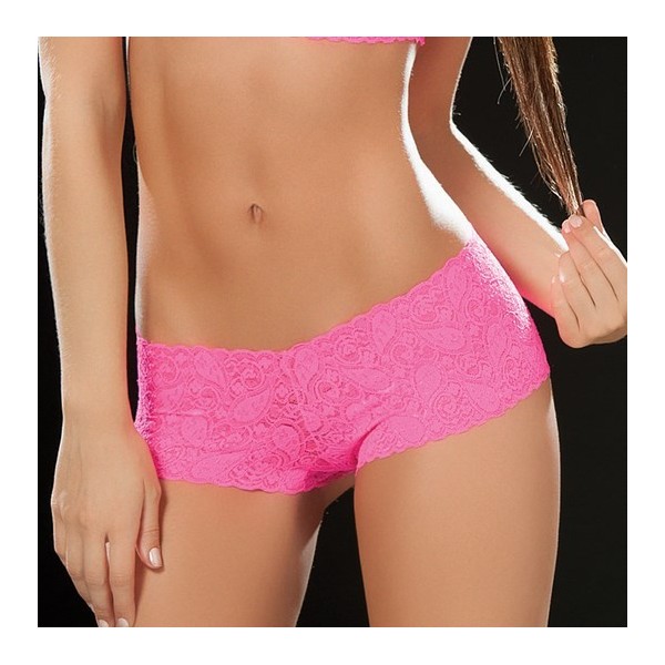 Boyshort dentelle Hot pink - MAL90PNK Reconditionné