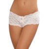 Shorty blanc de dentelle ouvert et ajouré sur les fesses forme coeur - DG1442WHT Reconditionné