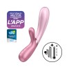 Vibromasseur rabbit rose chauffant USB connecté Hot Lover Satisfyer - CC597747