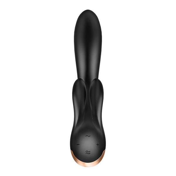 Vibromasseur rabbit noir double stimulation clitoris Double Flex Satisfyer - CC597809