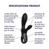 Vibromasseur rabbit noir USB, chauffant et connecté Heat Climax  Satisfyer - CC597791