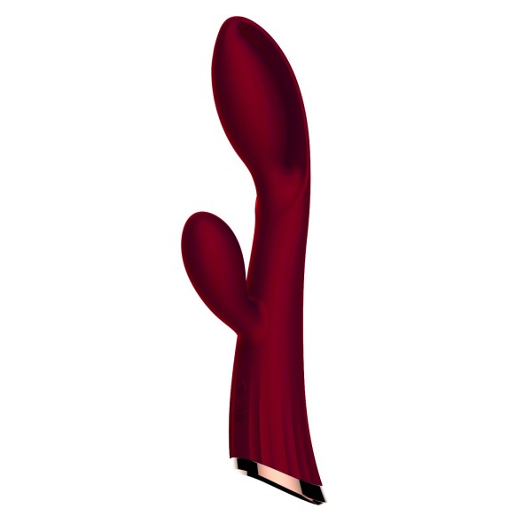 Vibromasseur rouge avec stimulateur de clitoris LRIS USB - LRISRED