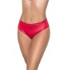 String bande large en wetlook rouge, taille haute, tissu fronçé à l'arrière - MAL3038WRED