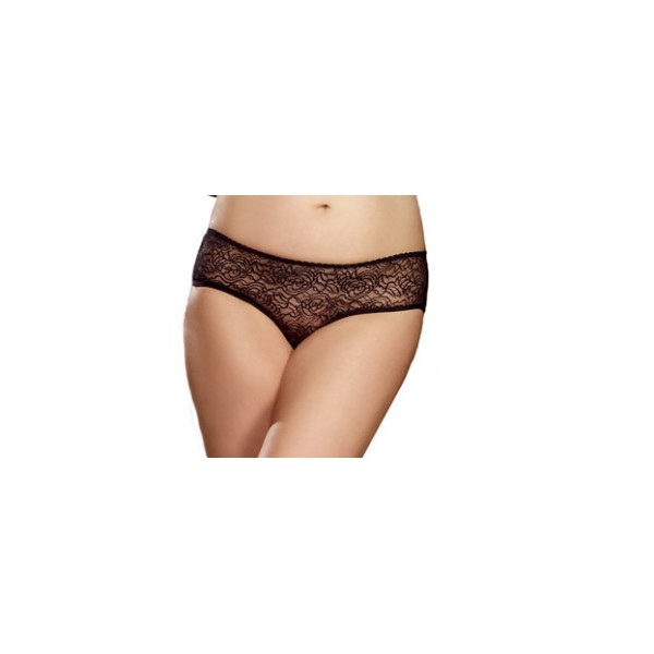 Panty taille basse, ouvert, fronces au dos - DG1300XBLK