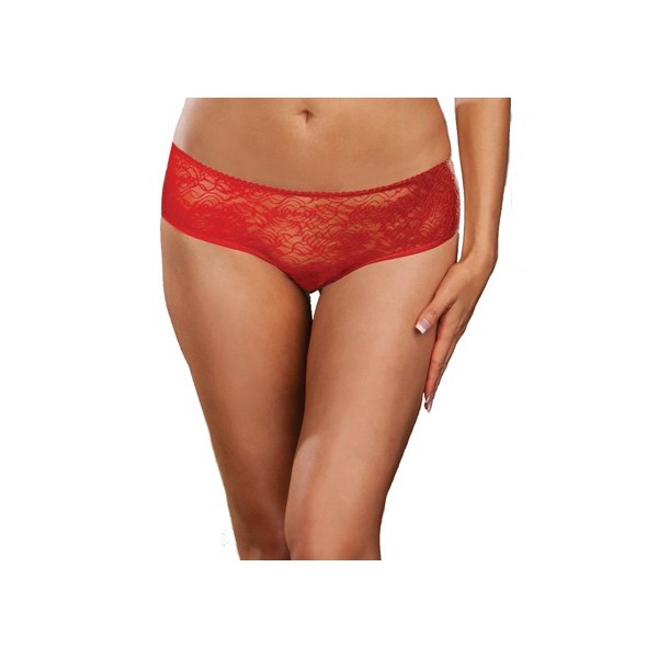 Panty taille basse, ouvert, fronces au dos - DG1300XRED