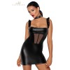 Robe courte wetlook et tulle F257