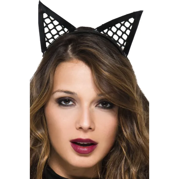 Oreilles de chatte pointues filet - ML70854BLK