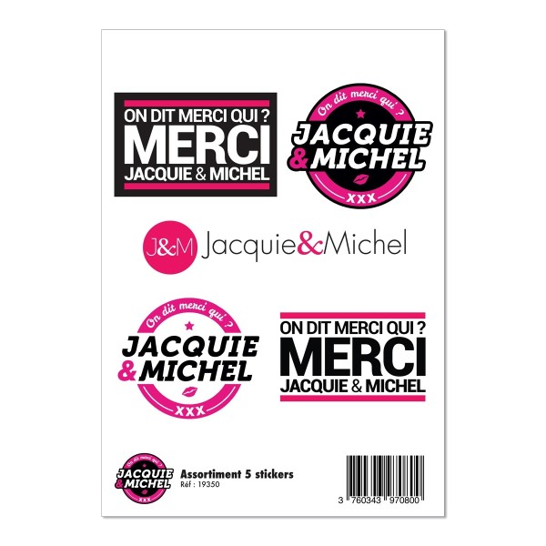 Assortiment 5 stickers JM