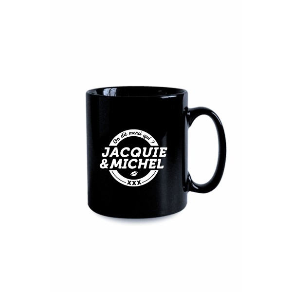 Mug noir JM - logo rond