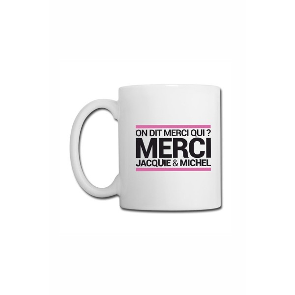 Mug blanc JM - On dit merci qui ?