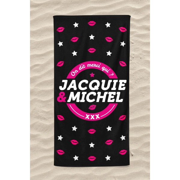 Serviette de plage Jacquie et Michel Bisous