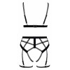 Set lingerie BDSM harnais noir - Cotelli Lingerie