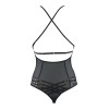 Body string tulle et dentelle noir V-10100 - Axami