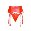 Porte-jarretelles wetlook avec string rouge