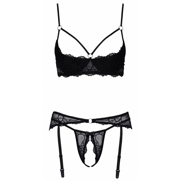 Ensemble lingerie ouverte noir - Cotelli Lingerie