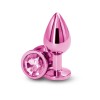 Plug bijou aluminium chromé rose M