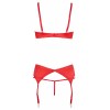 Ensemble lingerie 3 pièces ouvert rouge - Cottelli Lingerie