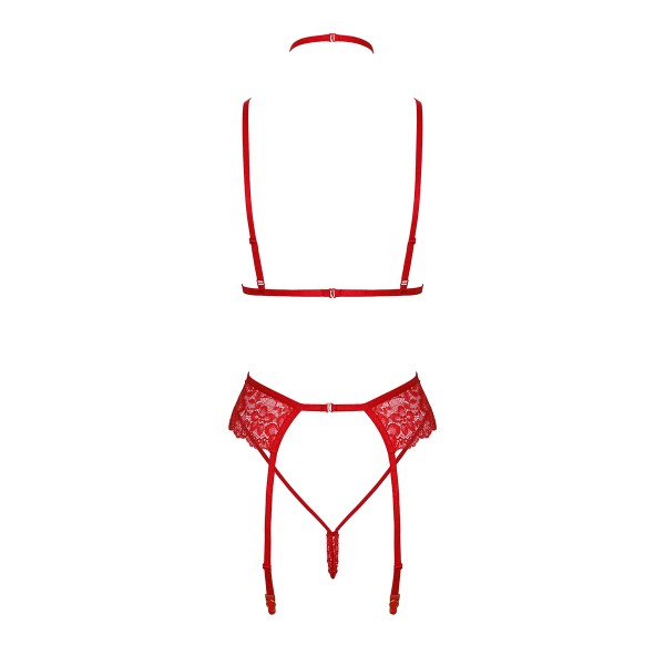 Ensemble 5 pièces Bondage Red Lace Kiss 243 - Kissable