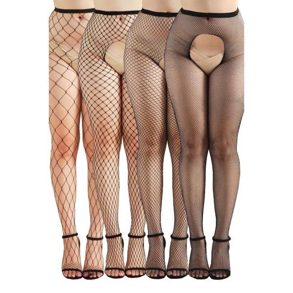 Pack 4 collants ouverts résille