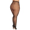 Collant fantaisie grande taille résille noir avec liseré à l'arrière - DG0528XBLK