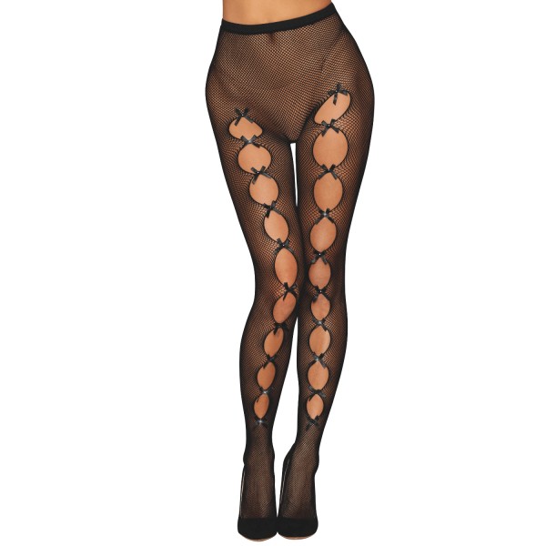 Collant fantaisie résille noir avec liseré à l'arrière - DG0528BLK