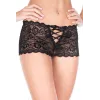 Shorty noir dentelle ouvert sur les fesses - ML10018BLK