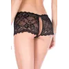 Shorty noir dentelle ouvert sur les fesses - ML10018BLK