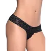 String ouvert brésilien noir en dentelle - MAL99BLK