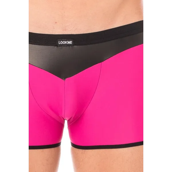 Boxer magenta simili cuir brillant - LM2001-67MAG