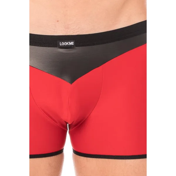 Boxer rouge simili cuir brillant - LM2001-67RED