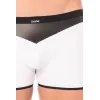 Boxer blanc simili cuir brillant - LM2001-67WHT