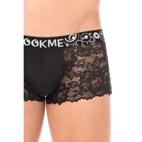 Boxer noir en dentelle délicate - LM2006-67BLK