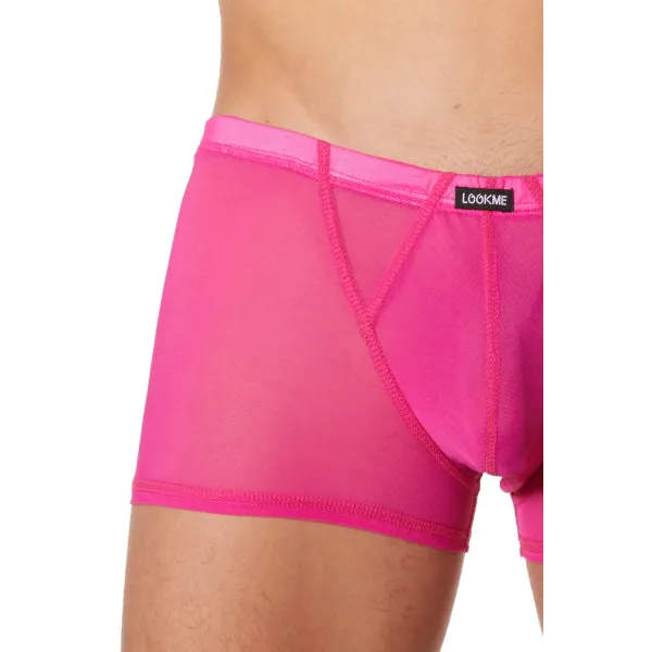 Boxer très fine résille rose - LM92-67MAG