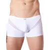 Boxer blanc sexy avec fine résille en V - LM805-67WHT