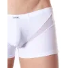 Boxer blanc sexy avec fine résille en V - LM805-67WHT