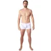 Boxer blanc sexy avec fine résille en V - LM805-67WHT