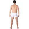 Boxer blanc sexy avec fine résille en V - LM805-67WHT