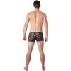 Boxer noir en fine dentelle avec légère transparence - LM706-67BLK