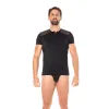 T-shirt noir rayé opaque et transparent - LM2906-81BLK