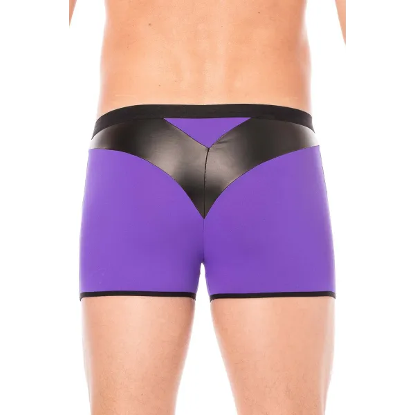 Boxer violet simili cuir brillant - LM2001-67PUR