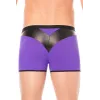 Boxer violet simili cuir brillant - LM2001-67PUR