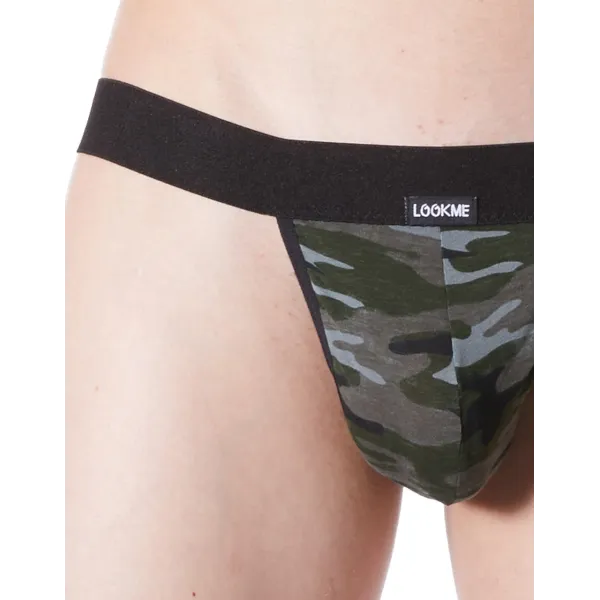 String noir sexy large élastique déco camouflage armée - LM814-57BLK