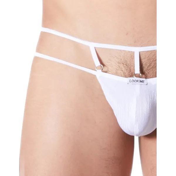 String blanc suspendu légère brillance et ornements - LM999-03WHT