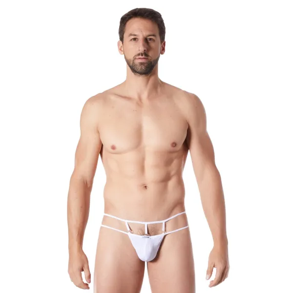 String blanc suspendu légère brillance et ornements - LM999-03WHT