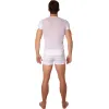 T-shirt blanc rayé opaque et transparent - LM906-81WHT