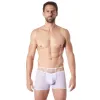 Boxer blanc suspendu fine maille transparente et ornements - LM804-67WHT