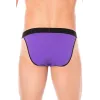 Slip violet échancré avec zip - LM2003-61PUR