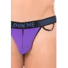 Slip violet échancré avec zip - LM2003-61PUR